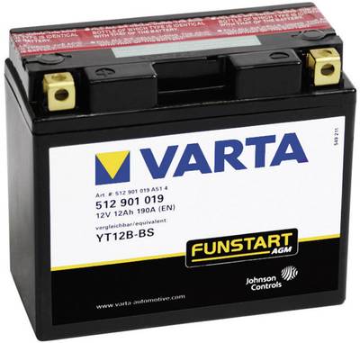 -YT12B-4 512901-12V-12AH-190 LF Varta YT12B-BS Motorradbatterie-Funstart AGM